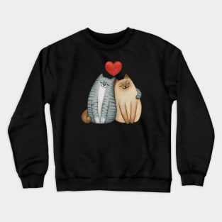 Cat for my Valentine, please Crewneck Sweatshirt